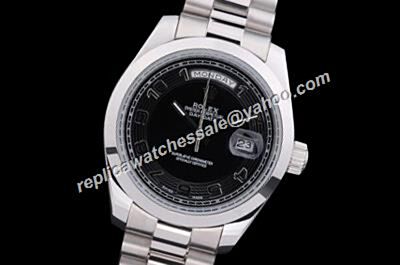 Rolex 218206 Swiss Movement Automatic Day-Date Black Prix SS  Watch