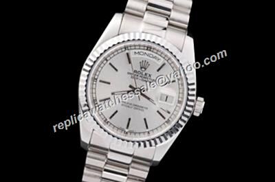 Rolex Automatic 118239 Swiss Movement Day Date 18k White Gold Bezel Watch RDD003