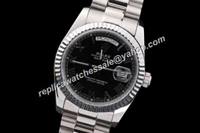  Rolex Men'S 218239-83219 18k Yg Daydate Swiss Made Black Face Watch RDD037