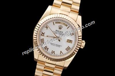Swiss Rolex 118238 36mm 18kt Gold Bezel Day Date Stainless Steel Band Watch RDD016