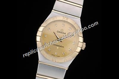 Omega Constellation Diamonds 123.20.24.60.57.001 18k Gold Date 2-Tone Bracelet Swiss Watch 