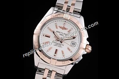 Breitling 1884 Chronomat Pink Gold Bezel Rep 2-Tone bracelet Men's Watch