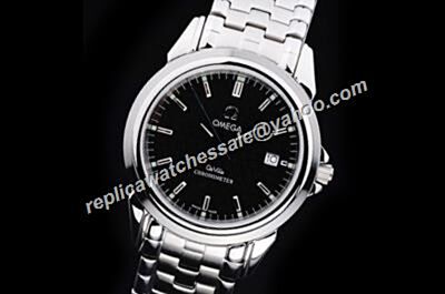 Omega De Ville Ref 424.10.37.20.03.001 Black Co-axial White Gold Date  Watch  