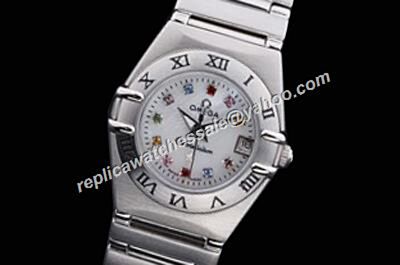 Omega Constellatio Colorful Diamonds Ref 123.10.24.60.55.004 Silver SS  Ladies Watch 