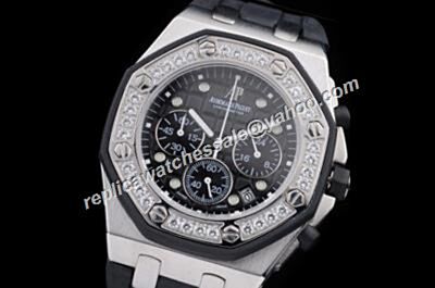 AP Offshore Chronograph Lady Alinghi Limited Edition 26231ST.ZZ.D002CA.01 Diamonds Rubber Strap Women 's Watch 