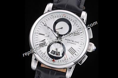 Cheap Montblanc U0105856 Chronograph Silver 4810 Date Black Leather Strap Watch 