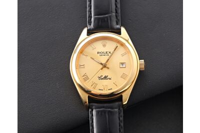 High-Quality Rolex Cellini Stainless Steel Case Scratch-Resistant Sapphire Crystal Glass Watch Italian Cowhide Strap Vintage Watch